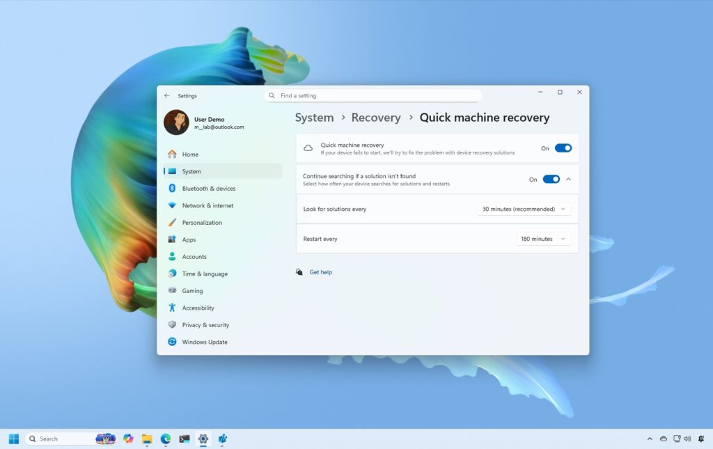 8 new features in August 2025 Security Update for Windows 11 Windows 11 Quick Machine Recovery feature