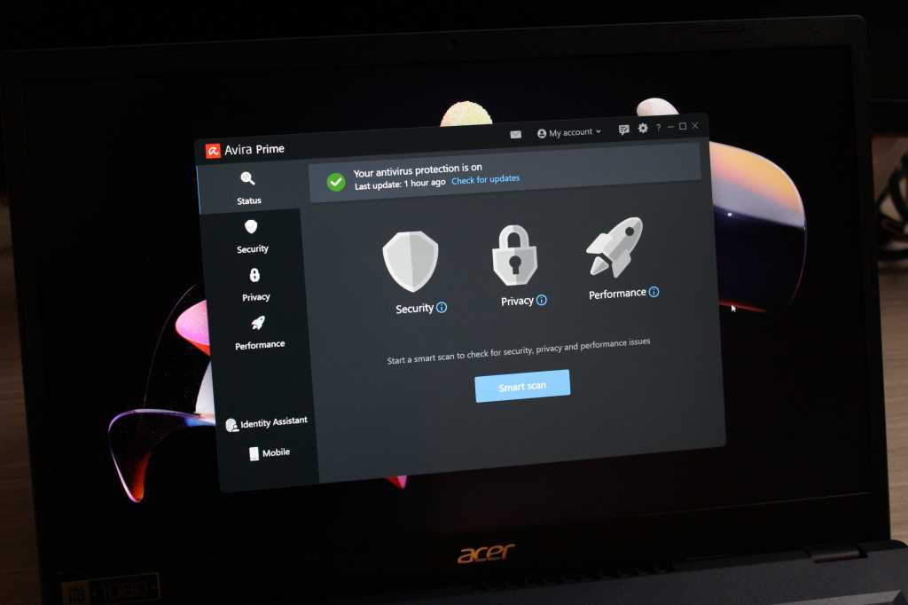 Avira Prime for Windows review: Comprehensive and user-friendly AV Avira Prime open on a laptop with a dark background