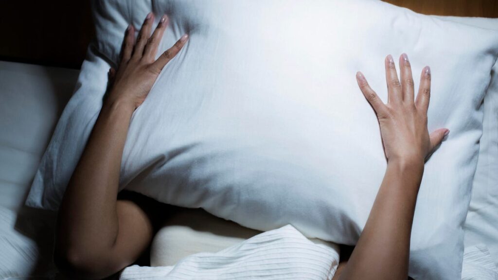 Pillow on face