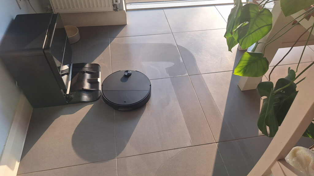 Roborock Saros 10 robot vacuum in mopping mode