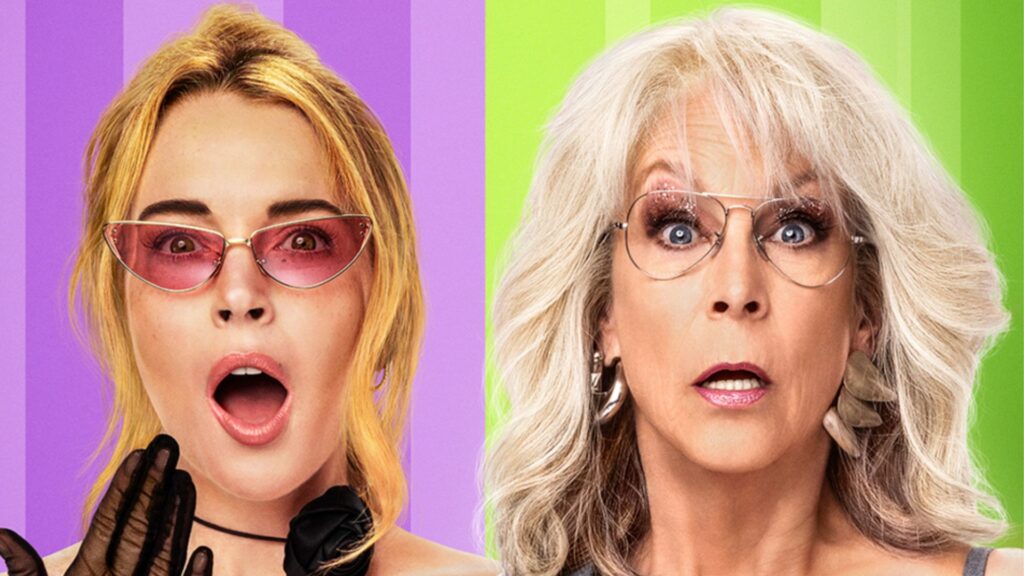 I watched Freakier Friday and the new Disney movie is the most deliciously entertaining love letter to Lindsay Lohan I could ask for Lindsay Lohan and Jamie Lee Curtis strike shocked faces on the Freakier Friday poster