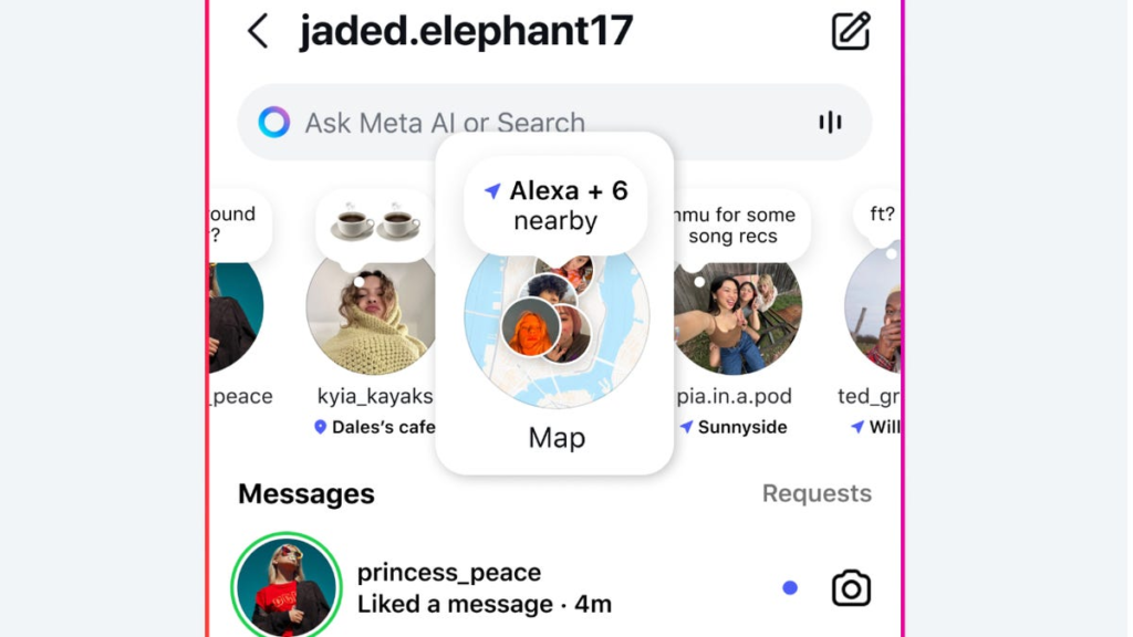 instagram new Maps feature on a mobile screen