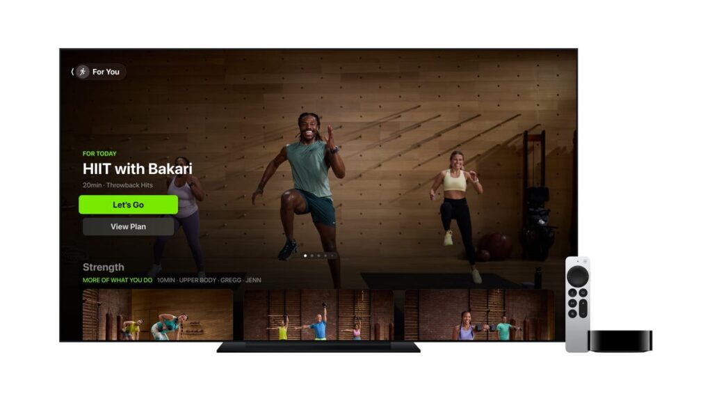 Apple Fitness on a TV