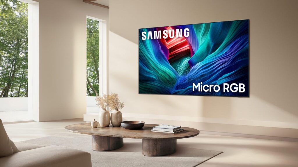Samsung&apos;s micro RGB TV on a wall