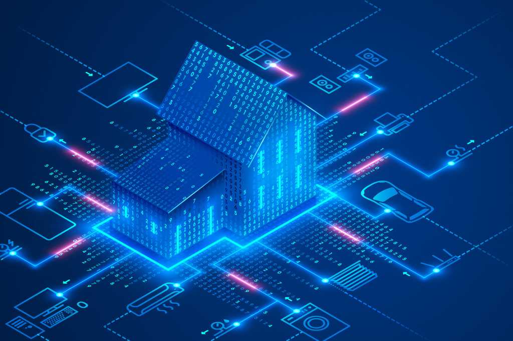 Smart home essentials: 6 beginner-friendly gadgets under $100 Digital illustration of a smart home with connections to different devices and appliances