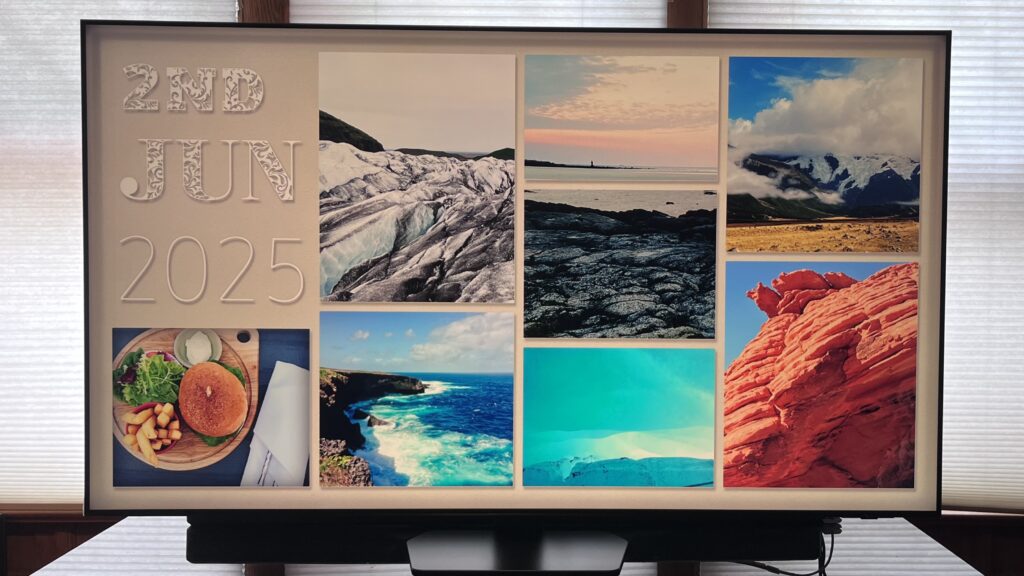 Samsung QN90F showing bulletin board format screen