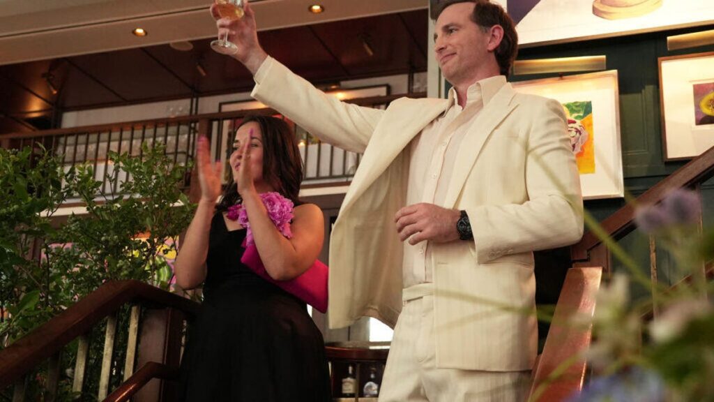 The White House Wants to Beautify US Websites. This Airbnb Co-Founder Is in Charge Joe Gebbia, dressed in a cream-colored suit, raises a glass of wine in a toasting gesture.
