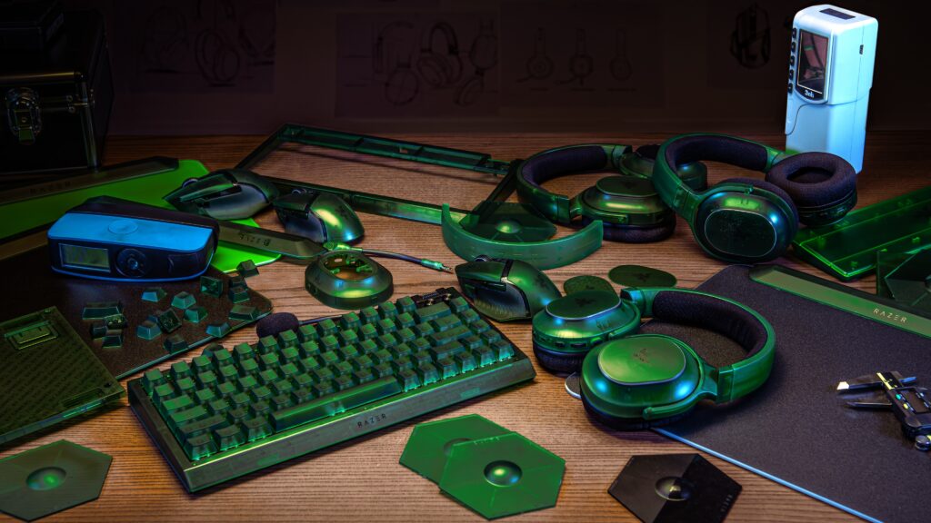 Image of design concepts and prototypes at Razer.
