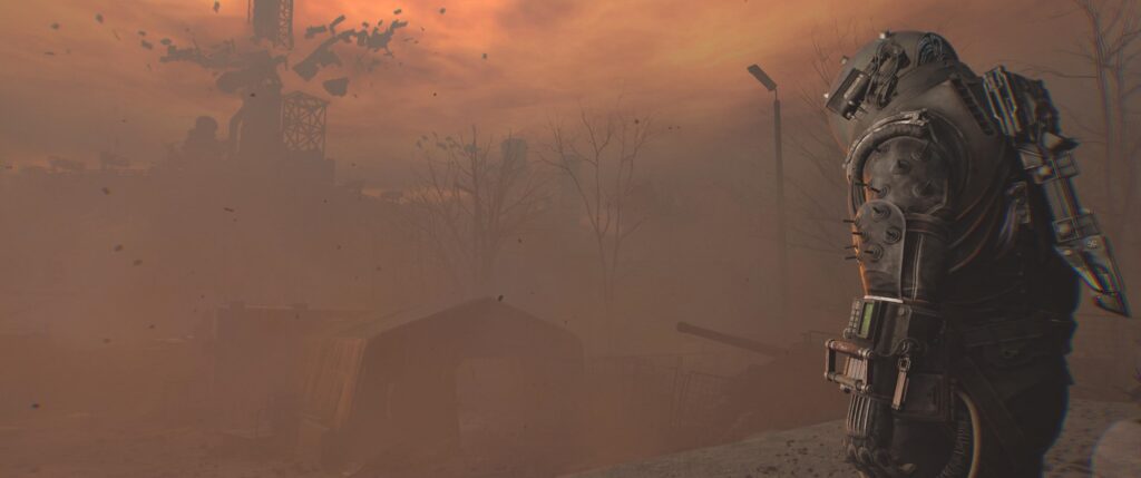 The main character from Cronos The New Dawn looking out across a desolate encampment