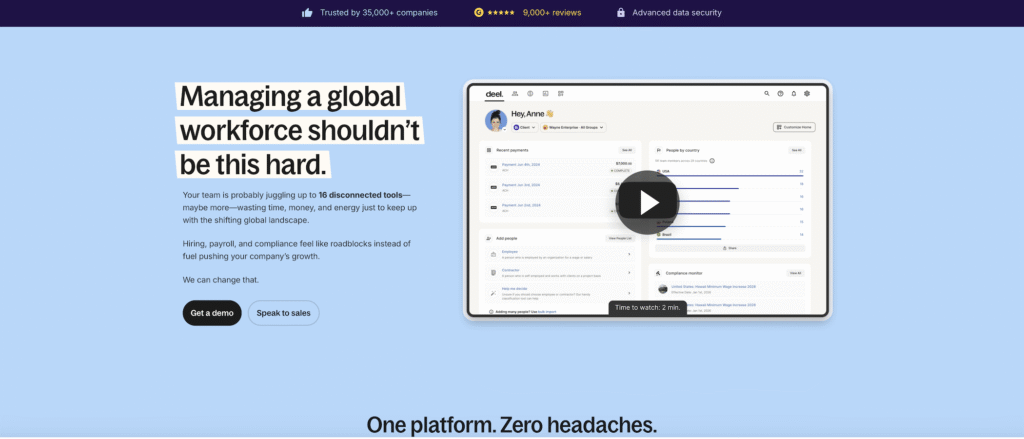 Deel website screenshot