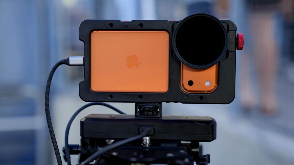 Fenway Park Gets a New Broadcast Player: iPhone 17 Pro Covering the Tigers, Red Sox Game iPhone 17 Pro in a mount