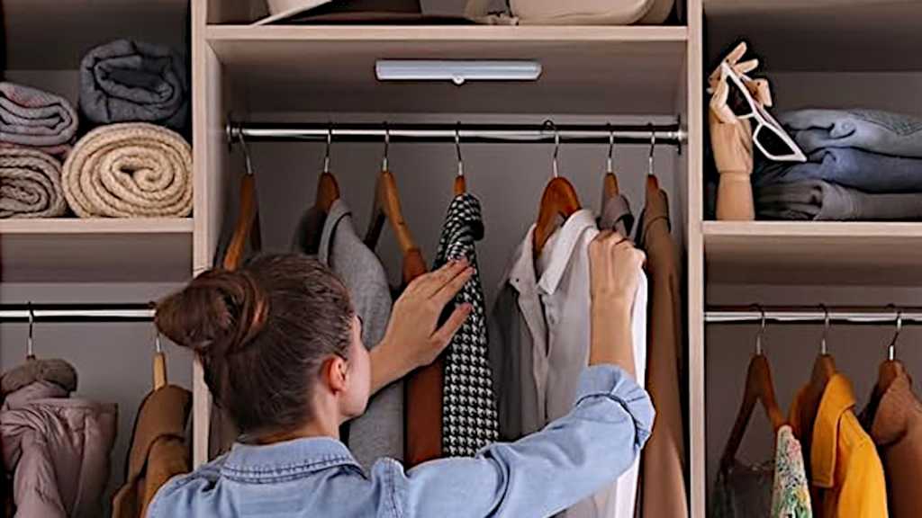 I put these $6 battery-operated motion lights in ALL my closets OxyLED Motion Sensor Battery-Operated LED Lights