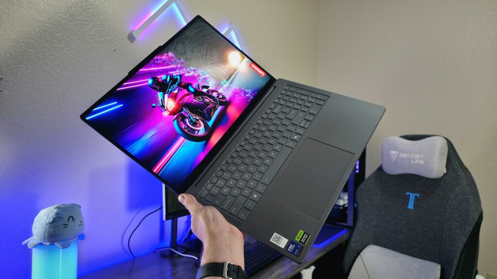 Image of the Lenovo Yoga Pro 9i 16 (Gen 10) Aura Edition laptop.
