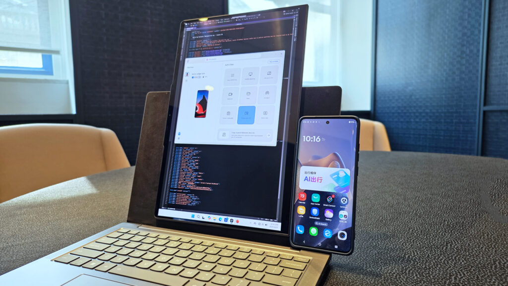 Photos and images of Lenovo's new concept laptop called the ThinkBook VertiFlex, which features a display that rotates from horizontal to vertical, were announced at IFA 2025 in Berlin, Germany.