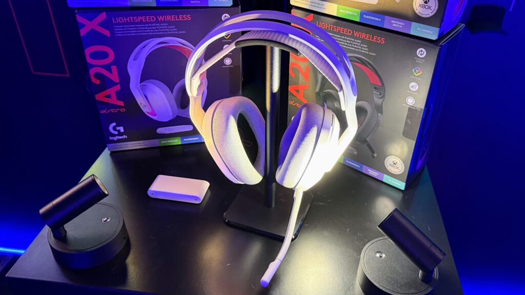 A photograph of the Logitech G Astro A20 X gaming headset