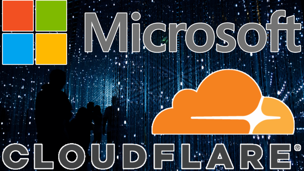 Microsoft and Cloudflare logos