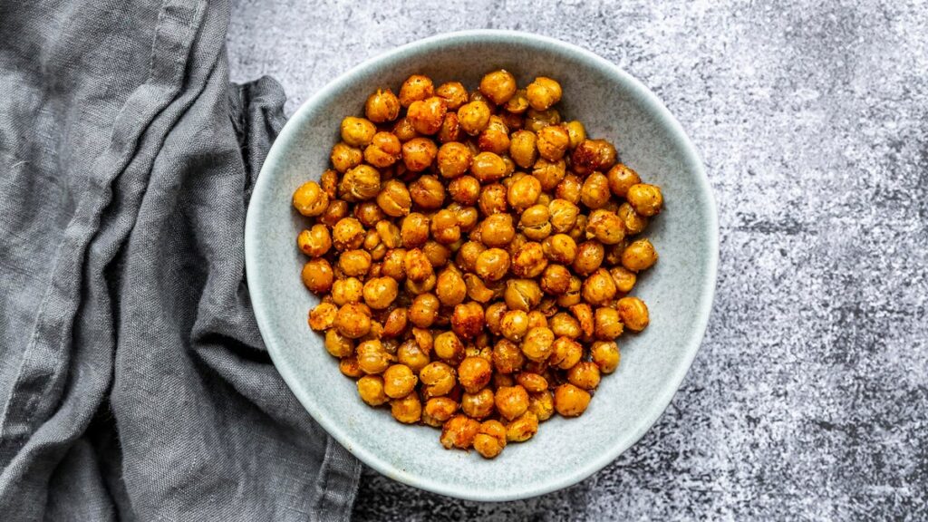 air fried chickpeas, crisped to perfection.