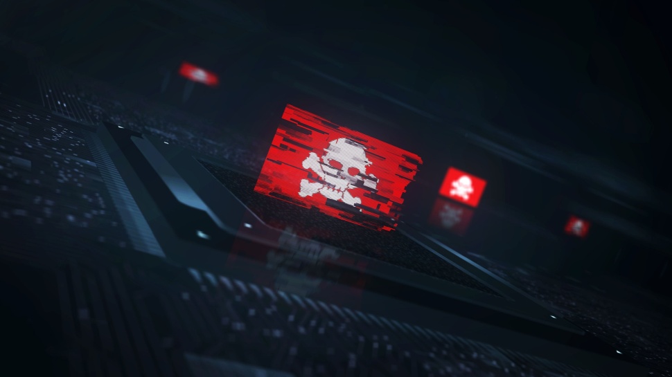 Phishing emails are getting smarter – and using some new tricks to snare victims Pirate skull cyber attack digital technology flag cyber on on computer CPU in background. Darknet and cybercrime banner cyberattack and espionage concept illustration.