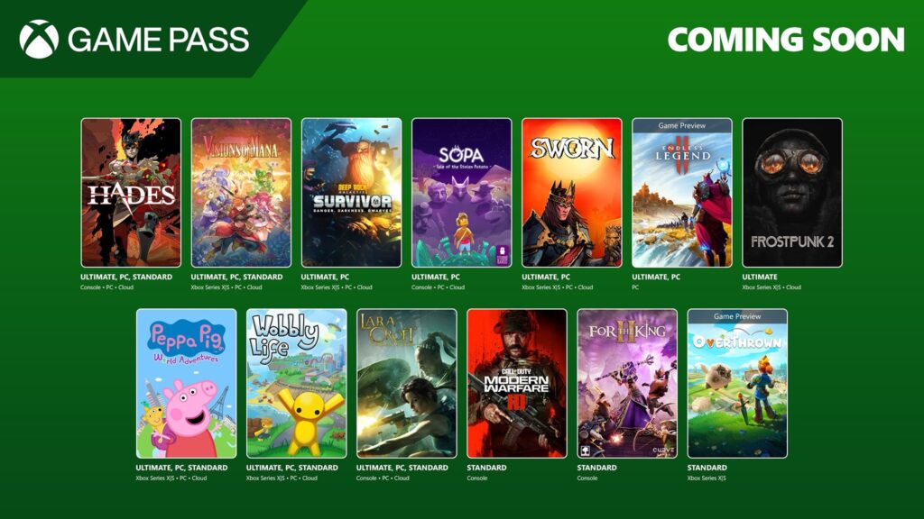 Second round of Xbox Game Pass titles revealed for September Promotional banner for the next batch of September 2025 games coming to Xbox Game Pass.