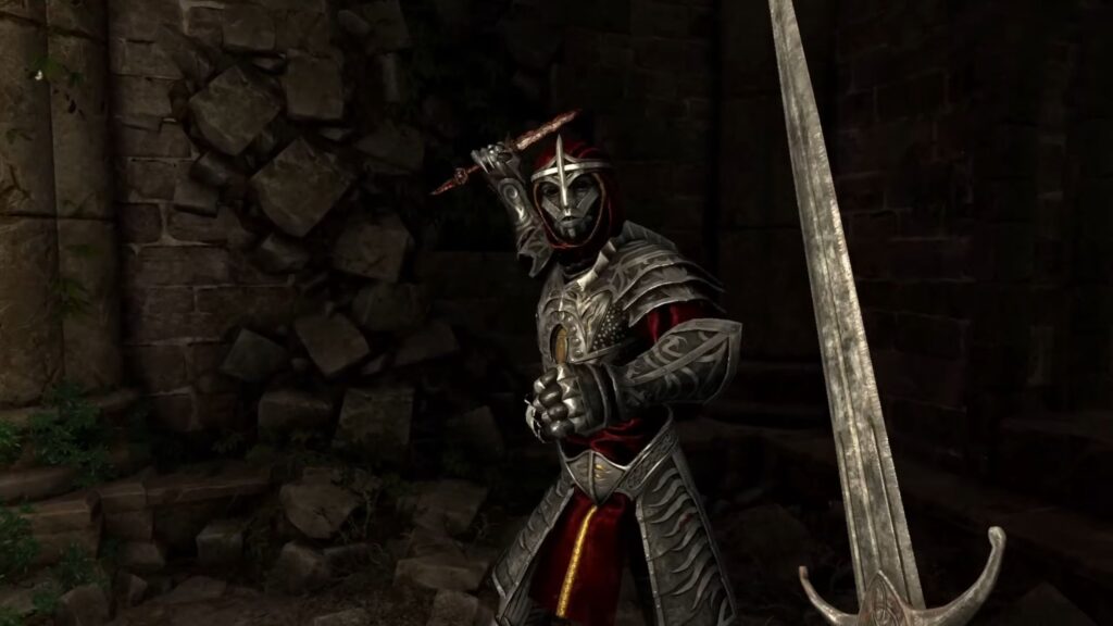 A cultist of the Mythic Dawn raises a blood-soaked blade