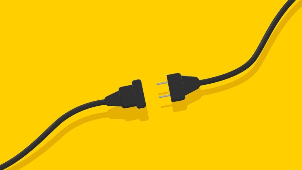 illustration of black extension cord