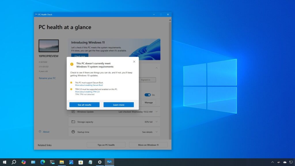 Windows 10 End of Life check upgrade support