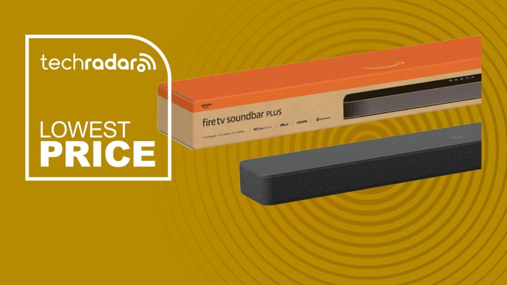 I test soundbars, and these 3 Dolby Atmos soundbars are getting great Prime Day deals Amazon fire tv soundbar on yellow background