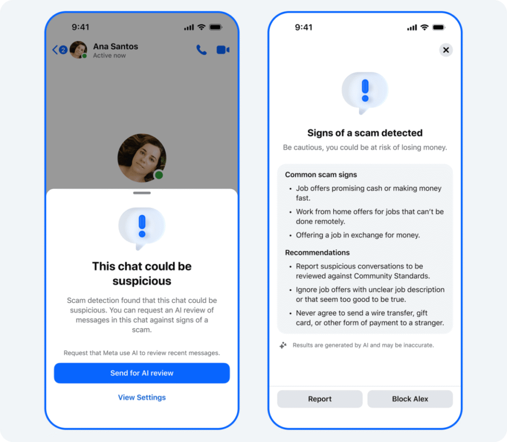 Facebook Messenger scam detection