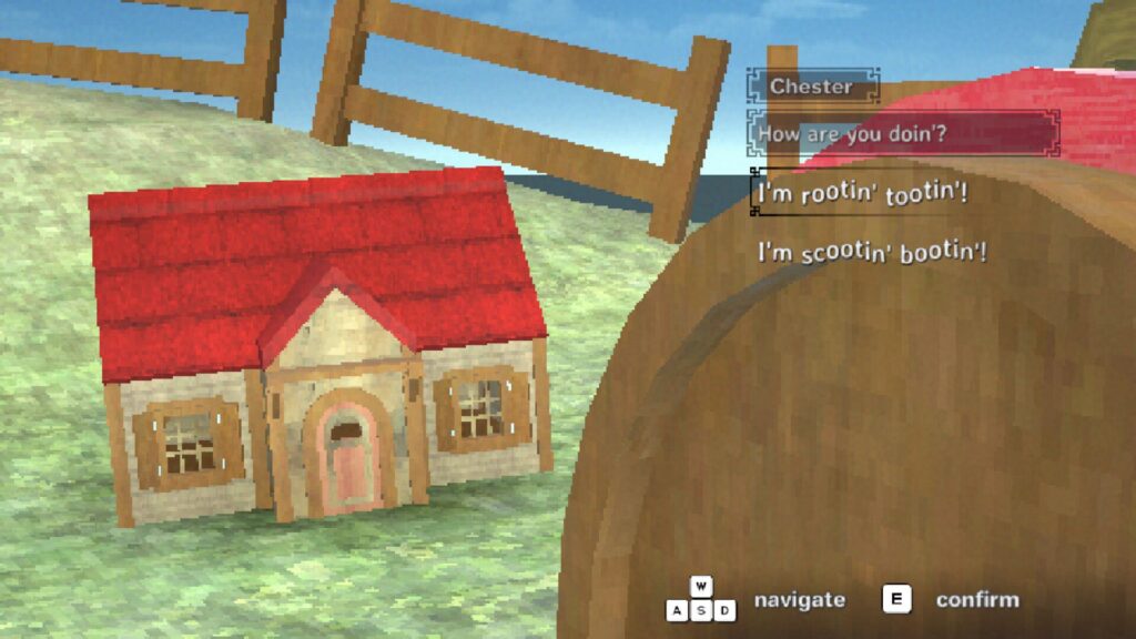 Building Relationships screenshot showing a house in conversation