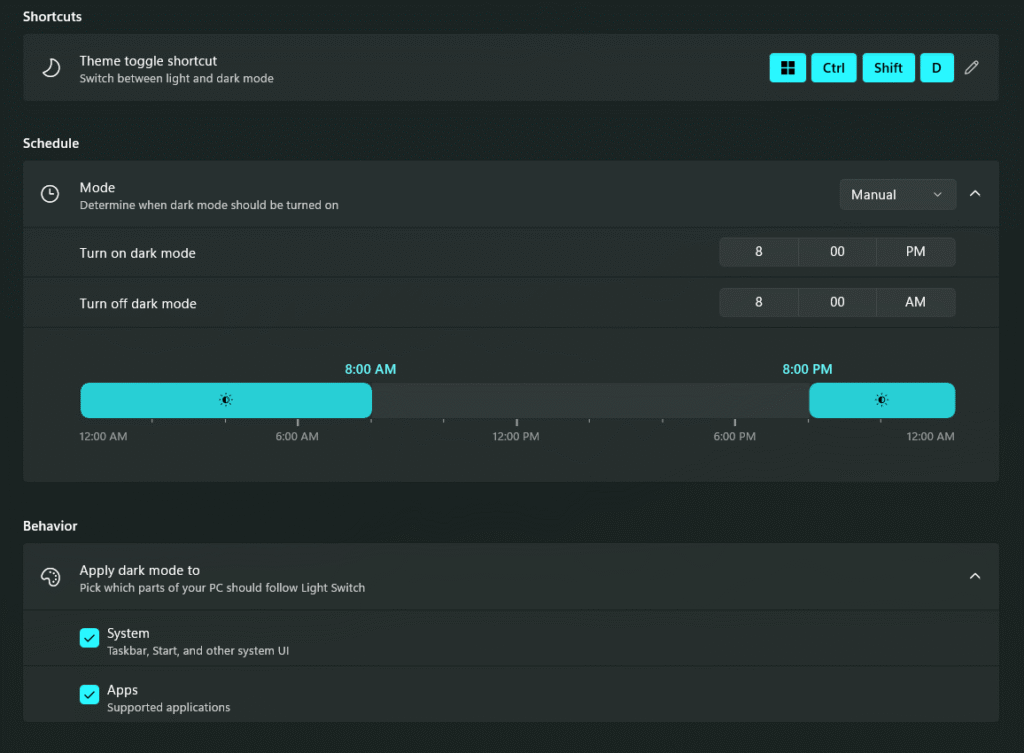 PowerToys light switch module