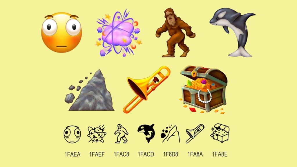 The approved emoji as part of 17.0, include a distorted face, a fight cloud and a sasquatch.