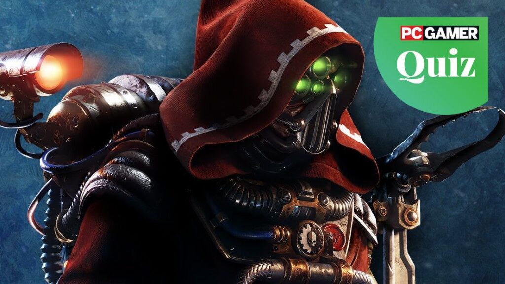 An Adeptus Mechanicus tech priest in Warhammer 40,000: Darktide.