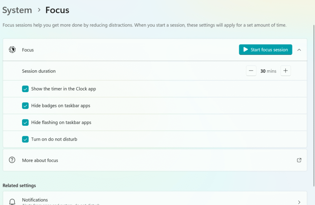 Meet Focus, the Windows 11 setting that makes distractions disappear Focus session